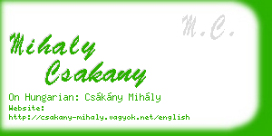 mihaly csakany business card