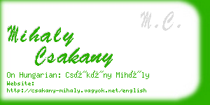 mihaly csakany business card